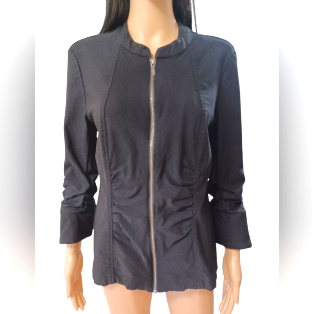 Tribal Black Zippered Jacket Women's 14